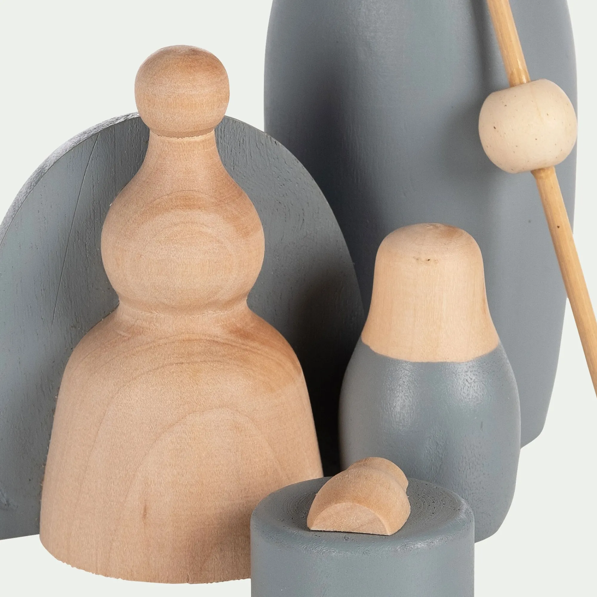 alinea Objet Décoratif De Noël*Crèche de Noël en bois H20cm - gris Naturel