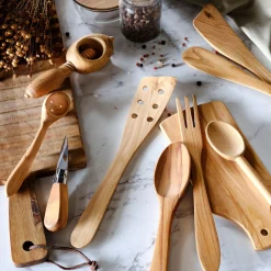 alinea Salière Et Poivrière*Cuillère à confiture en bois d'olivier L25cm