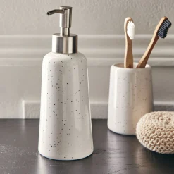 alinea Accessoire De Salle De Bain*Distributeur de savon en céramique mouchetée - ventoux Blanc