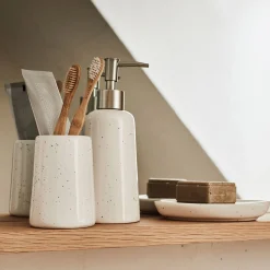 alinea Accessoire De Salle De Bain*Distributeur de savon en céramique mouchetée - ventoux Blanc