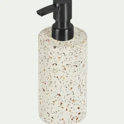 alinea Accessoire De Salle De Bain*Distributeur de savon en terrazzo H17,5cm - Blanc