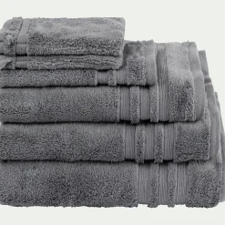 alinea Drap De Bain*Drap de bain bouclette en coton - anthracite 100x150cm Gris