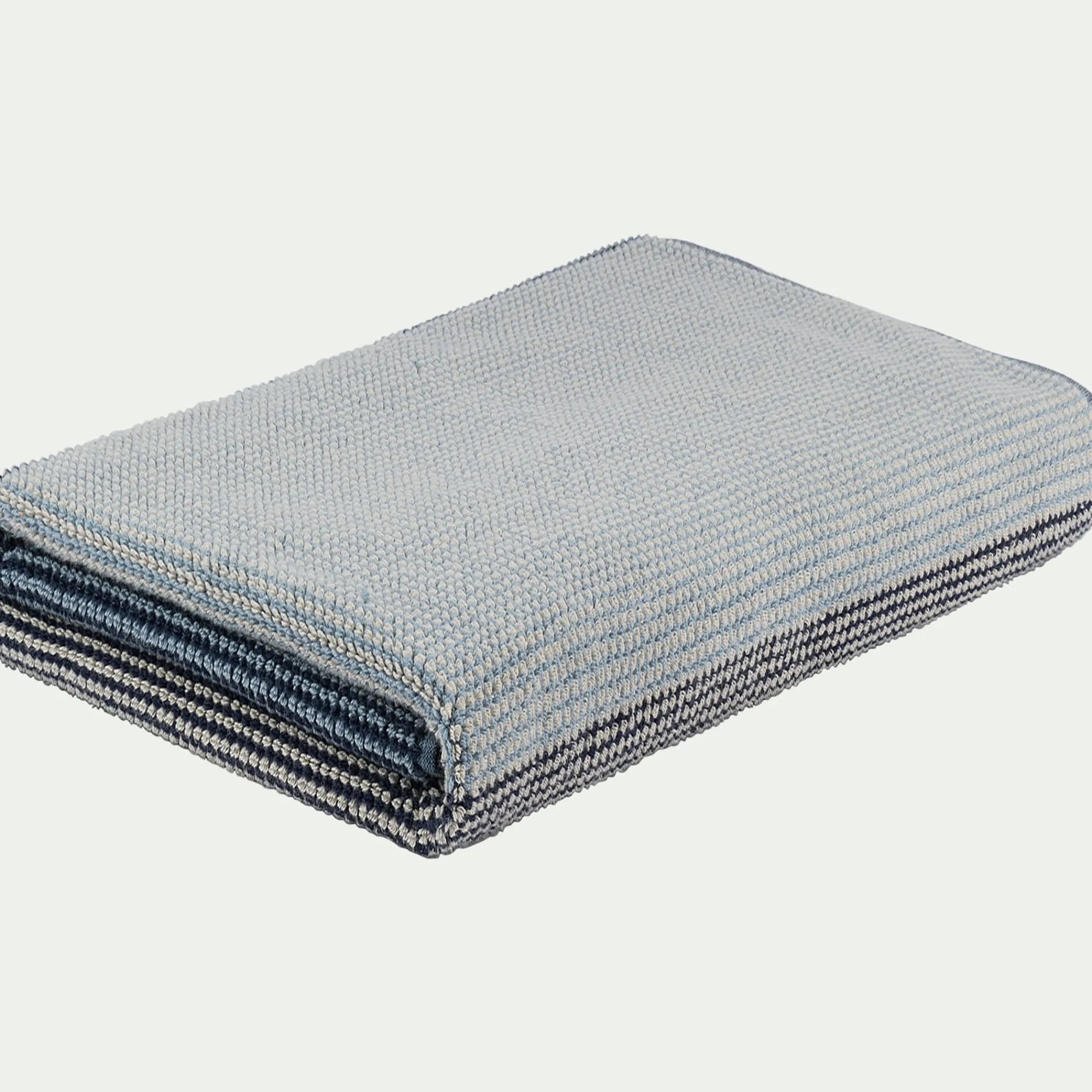 alinea Drap De Bain*Drap de bain bouclette jacquard en coton - 100x150cm Bleu
