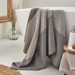 alinea Drap De Bain*Drap de bain bouclette jacquard en coton - alpilles 100x150cm Beige