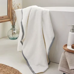 alinea Drap De Bain*Drap de bain brodé en coton - ventoux 100x150cm Blanc
