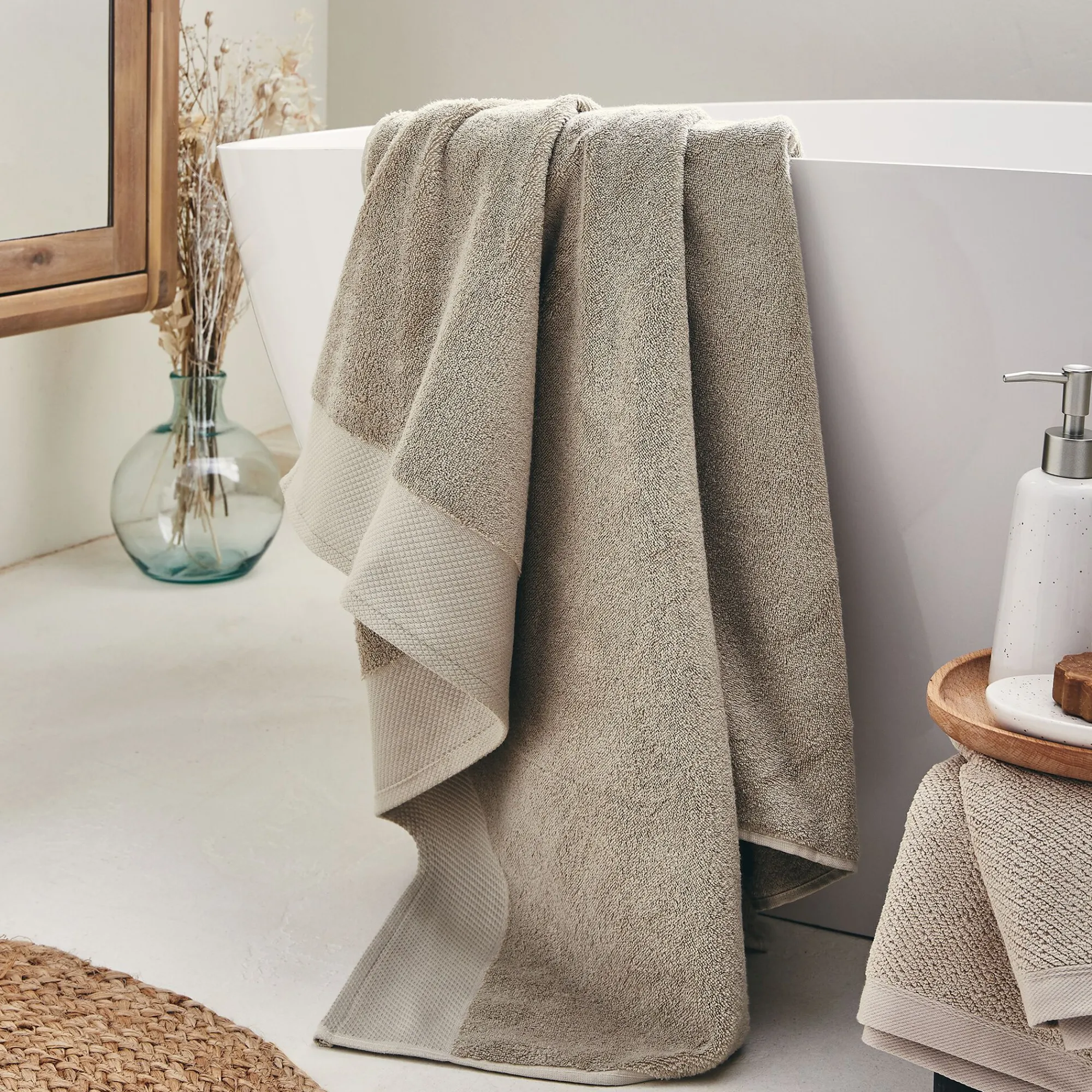 alinea Drap De Bain*Drap de bain en coton peigné - alpilles 100x150cm Beige