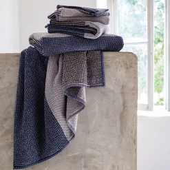 alinea Drap De Douche*Drap de douche bouclette jacquard en coton - 70x140cm Bleu