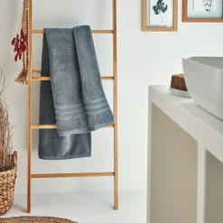 alinea Drap De Douche*Drap de douche bouclette en coton - anthracite 70x140cm Gris