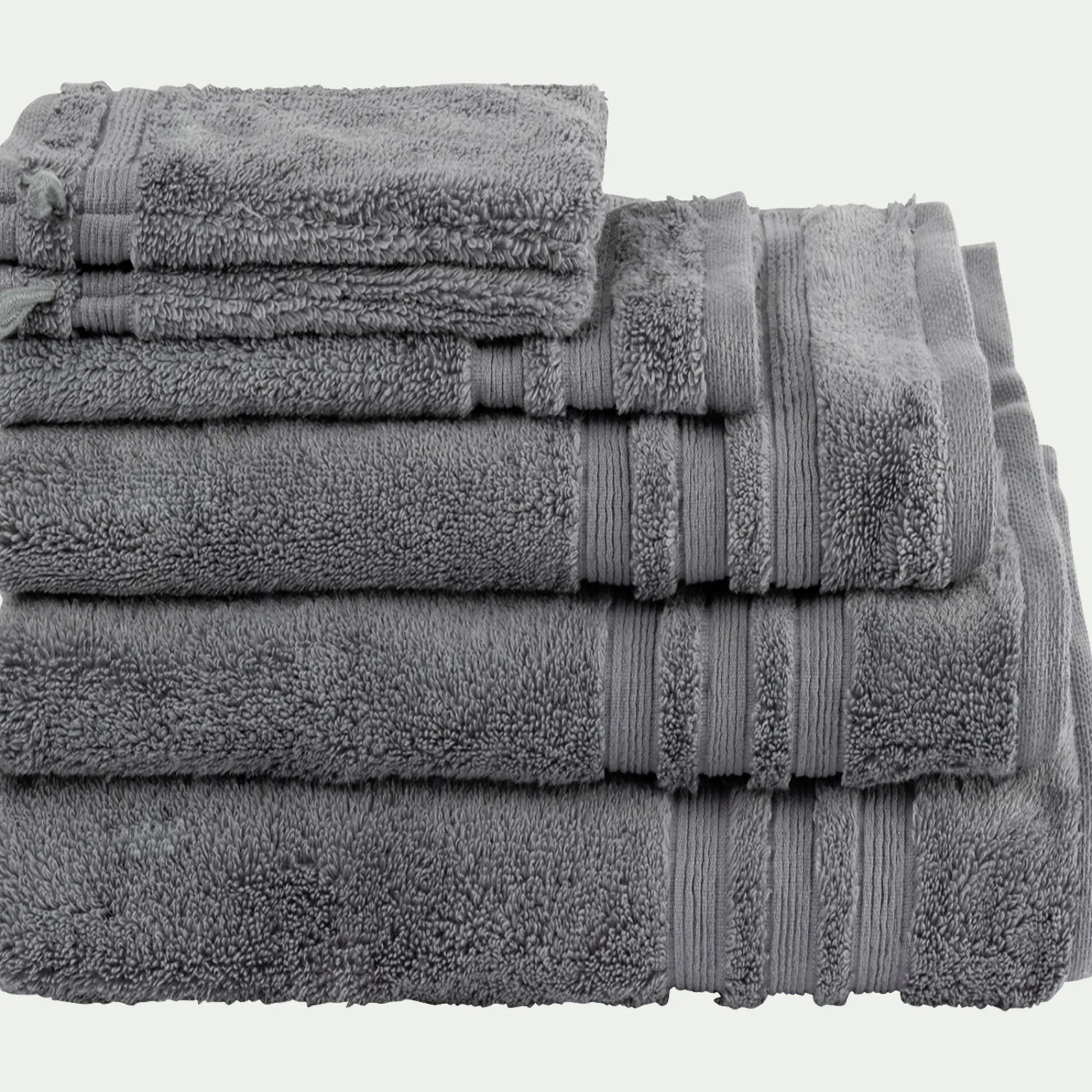 alinea Drap De Douche*Drap de douche bouclette en coton - anthracite 70x140cm Gris