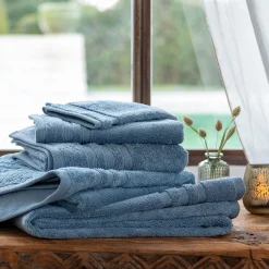 alinea Drap De Douche*Drap de douche bouclette en coton - 70x140cm Bleu autan