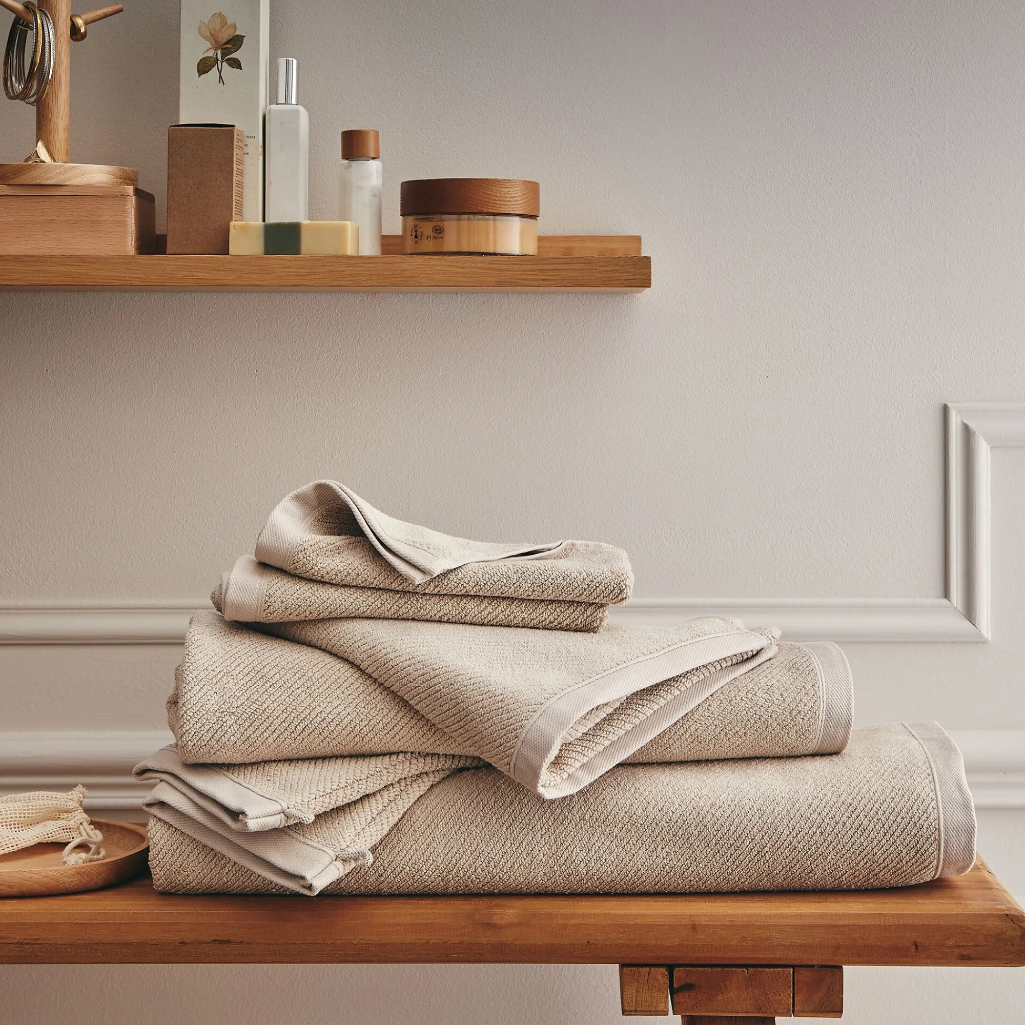 alinea Drap De Douche*Drap de douche en bouclettes de coton bio - alpilles 70x130cm Beige