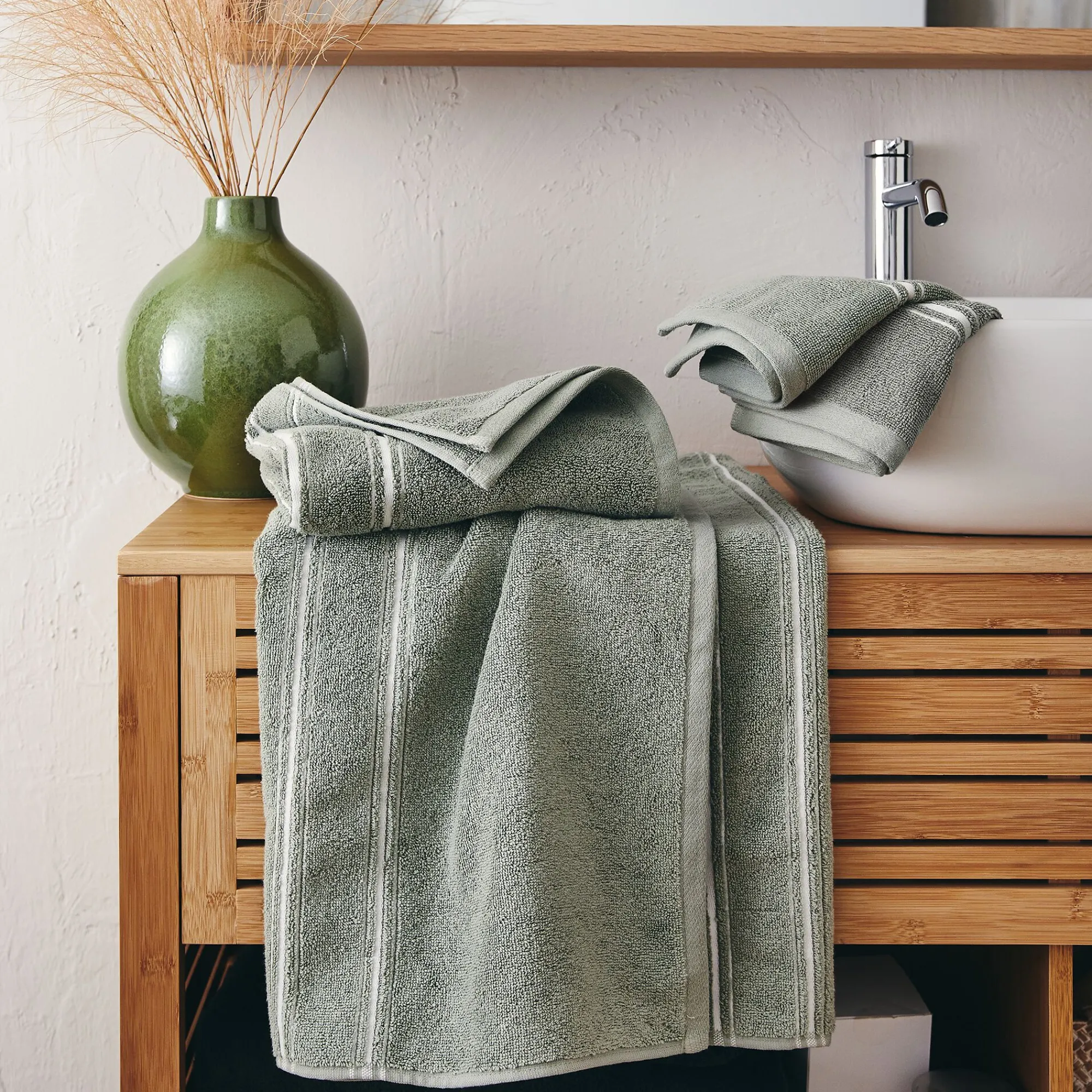 alinea Drap De Douche*Drap de douche en coton - olivier 70x140cm Vert