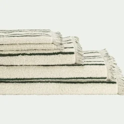 alinea Drap De Douche*Drap de douche en coton à rayures 70x140cm - Vert