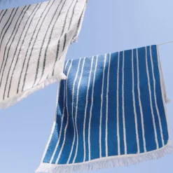 alinea Drap De Douche*Drap de douche en coton à rayures 70x140cm - Vert