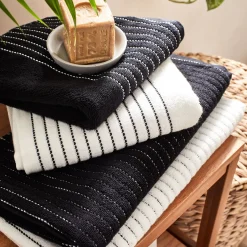 alinea Drap De Douche*Drap de douche en coton - 70x140cm Noir