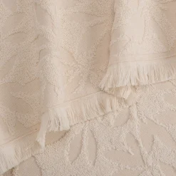 alinea Drap De Douche*Drap de douche en coton motif floral 70x140cm - écru Blanc