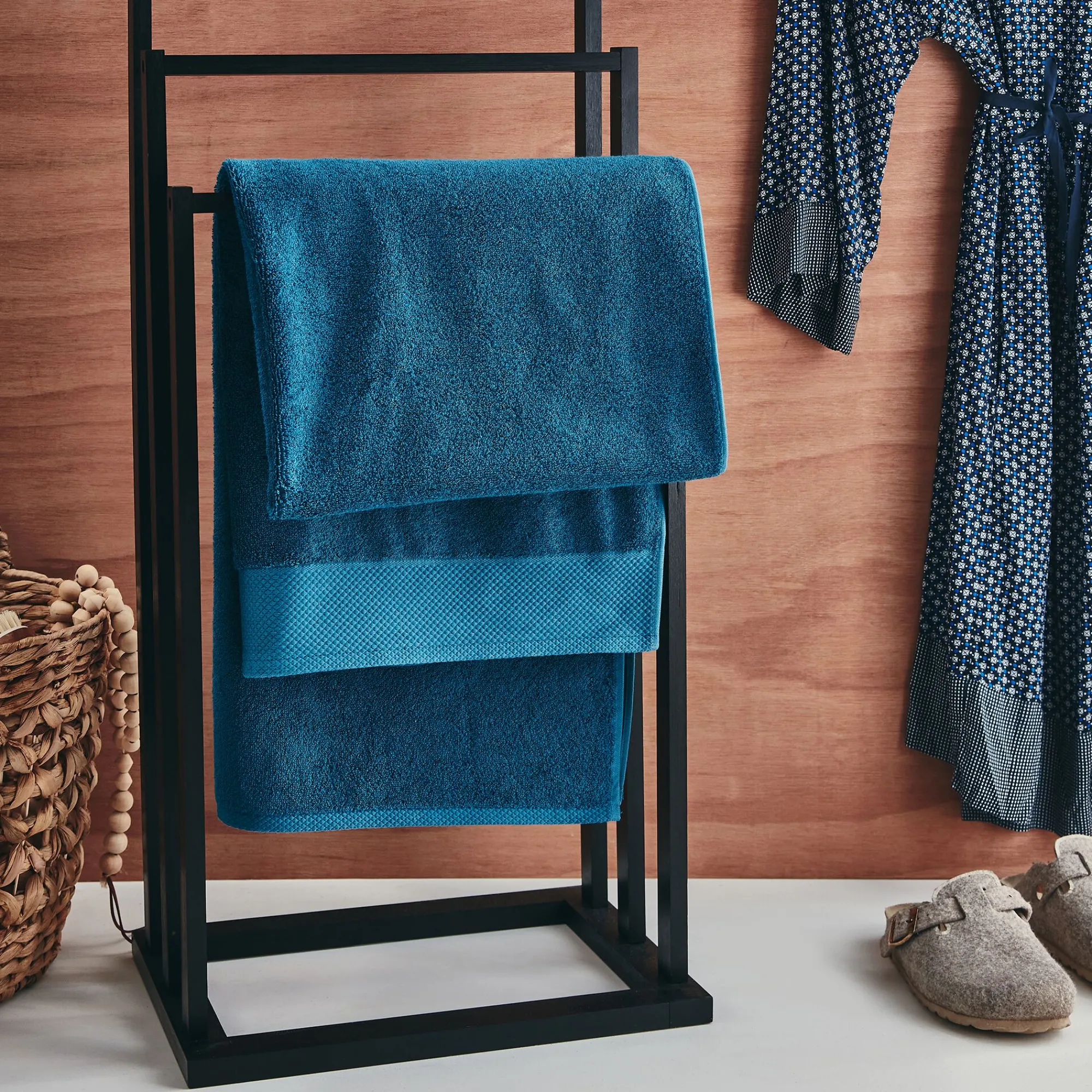 alinea Drap De Douche*Drap de douche en coton peigné - figuerolles 70x140cm Bleu
