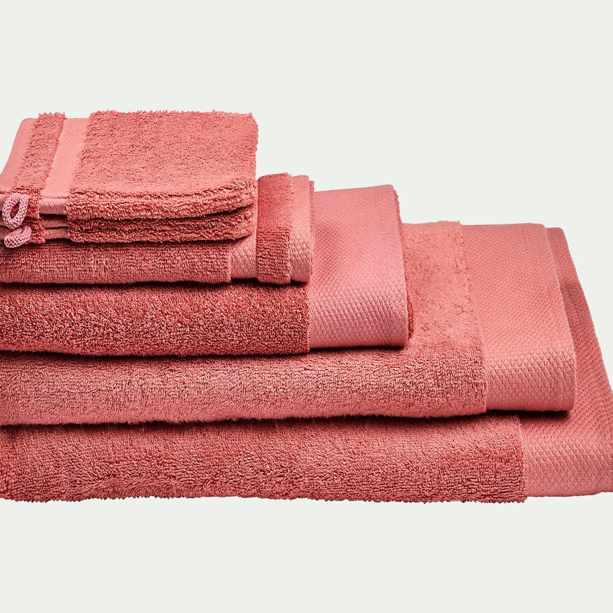 alinea Drap De Douche*Drap de douche en coton peigné - ricin 70x140cm Rouge