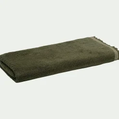 alinea Drap De Douche*Drap de douche frangé en coton 70x140cm - Vert cèdre