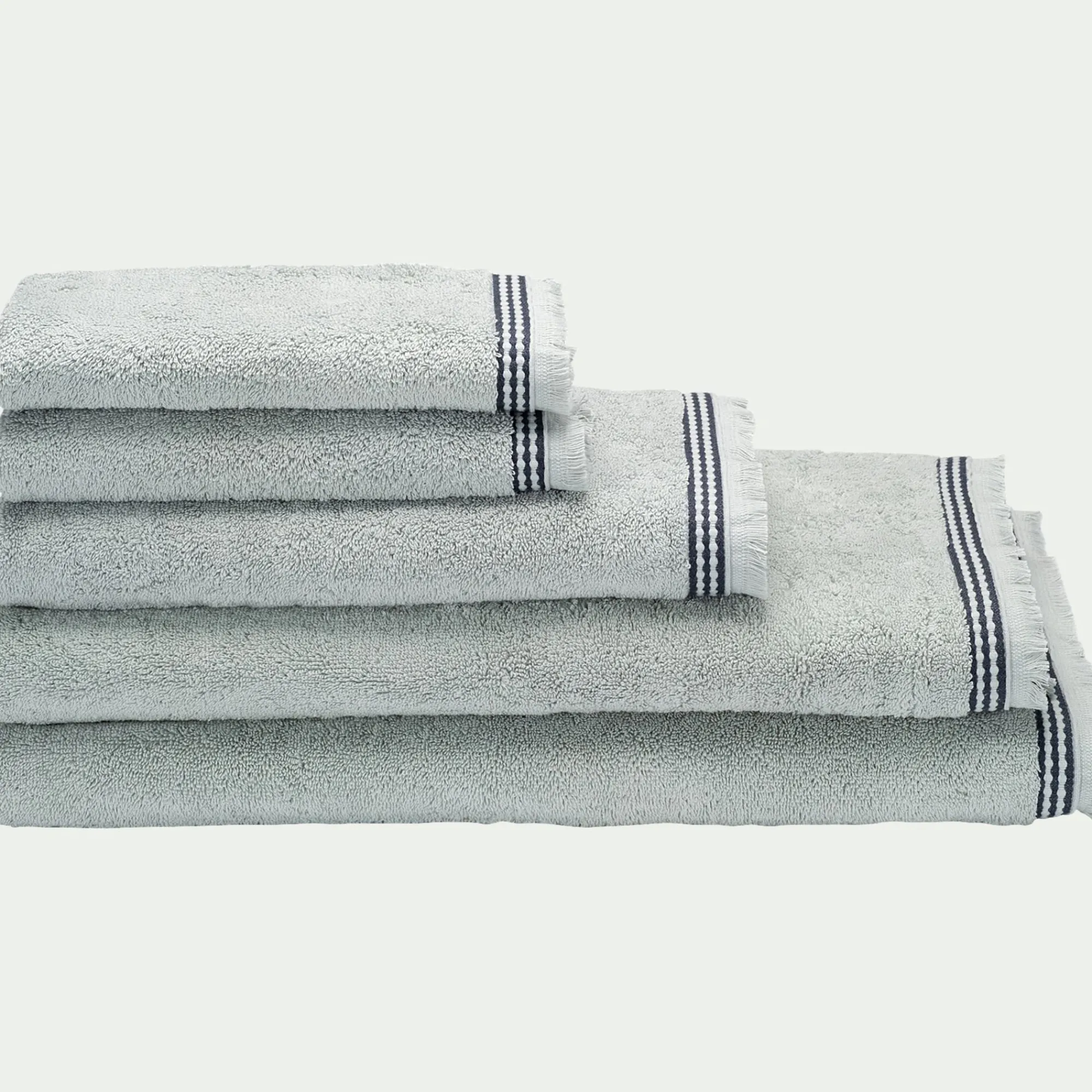 alinea Drap De Douche*Drap de douche frangé en coton 70x140cm - littoral Bleu