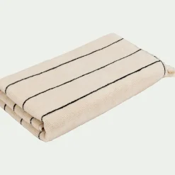 alinea Drap De Douche*Drap de douche rayé en coton 70x140cm - Beige