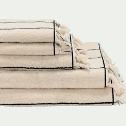 alinea Drap De Douche*Drap de douche rayé en coton 70x140cm - Beige