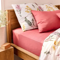 alinea Drap Housse*Drap housse en coton 140x200cm B30cm - framboise Rose