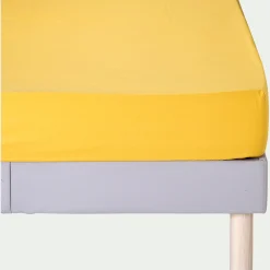 alinea Drap Housse*Drap housse en coton 140x200cm B25cm - genet Jaune