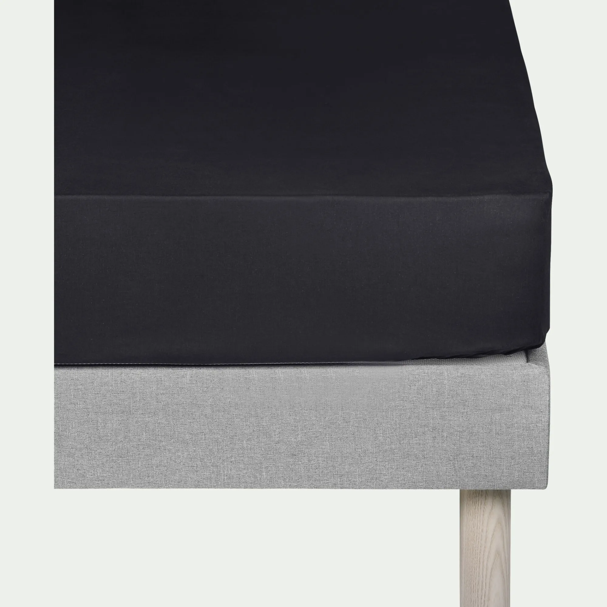 alinea Drap Housse*Drap housse en coton 160x200cm B25cm - calabrun Gris