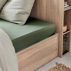 alinea Drap Housse*Drap housse en coton 140x200cm B25cm - cèdre Vert