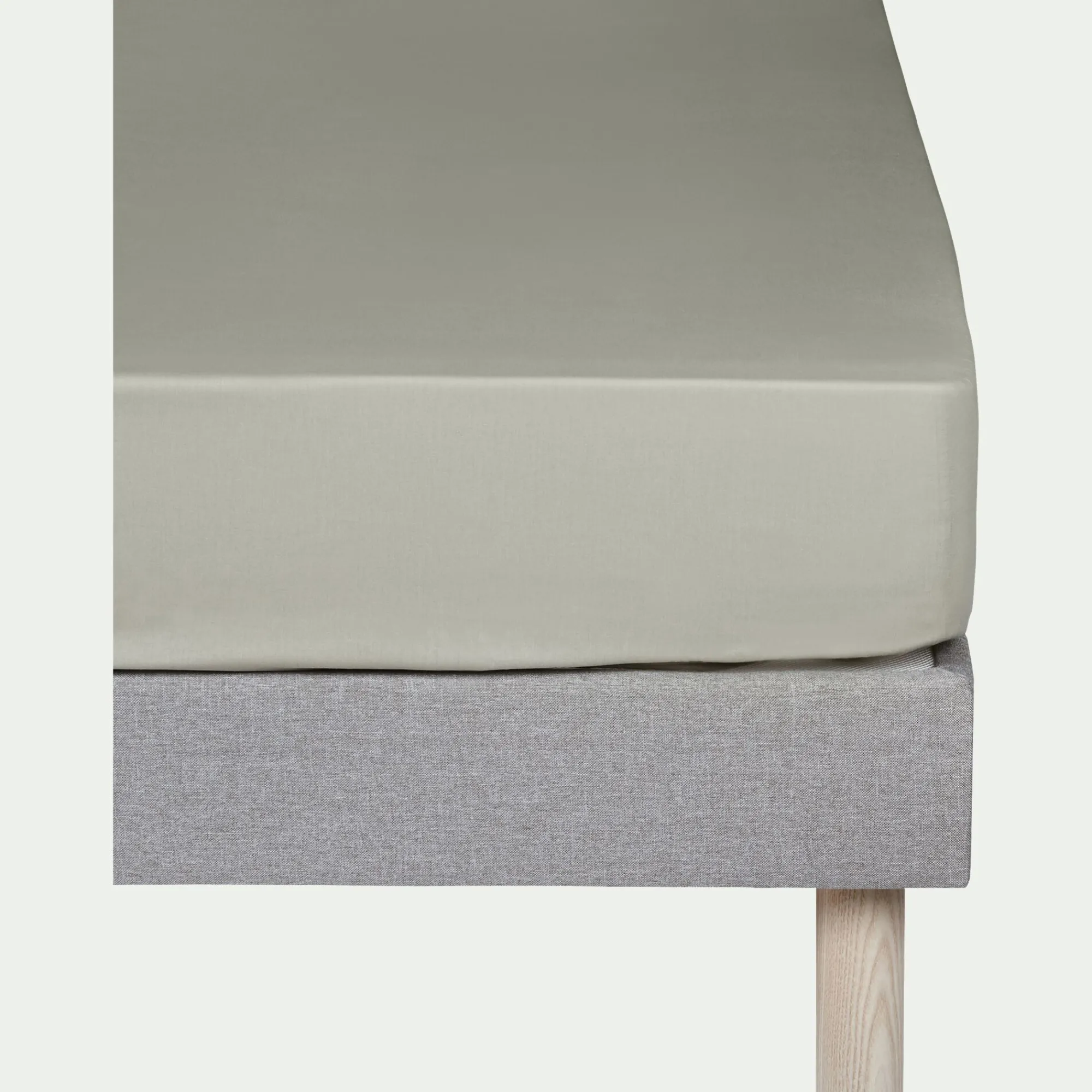 alinea Drap Housse*Drap housse en coton 90x200cm B25cm - olivier Vert