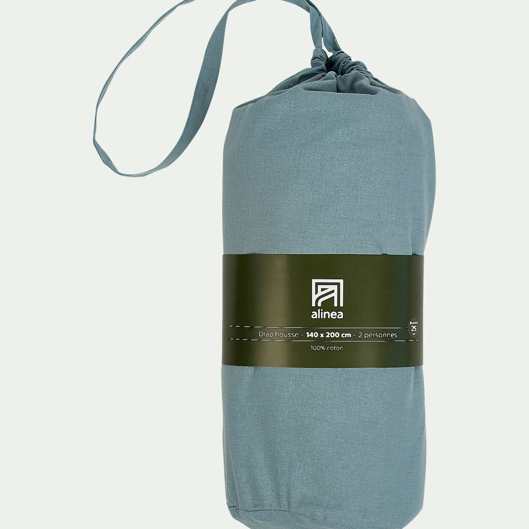alinea Drap Housse*Drap housse en coton 140x200cm B25cm - calaluna Bleu