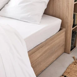 alinea Drap Housse*Drap housse en coton 140x200cm B30cm - Blanc
