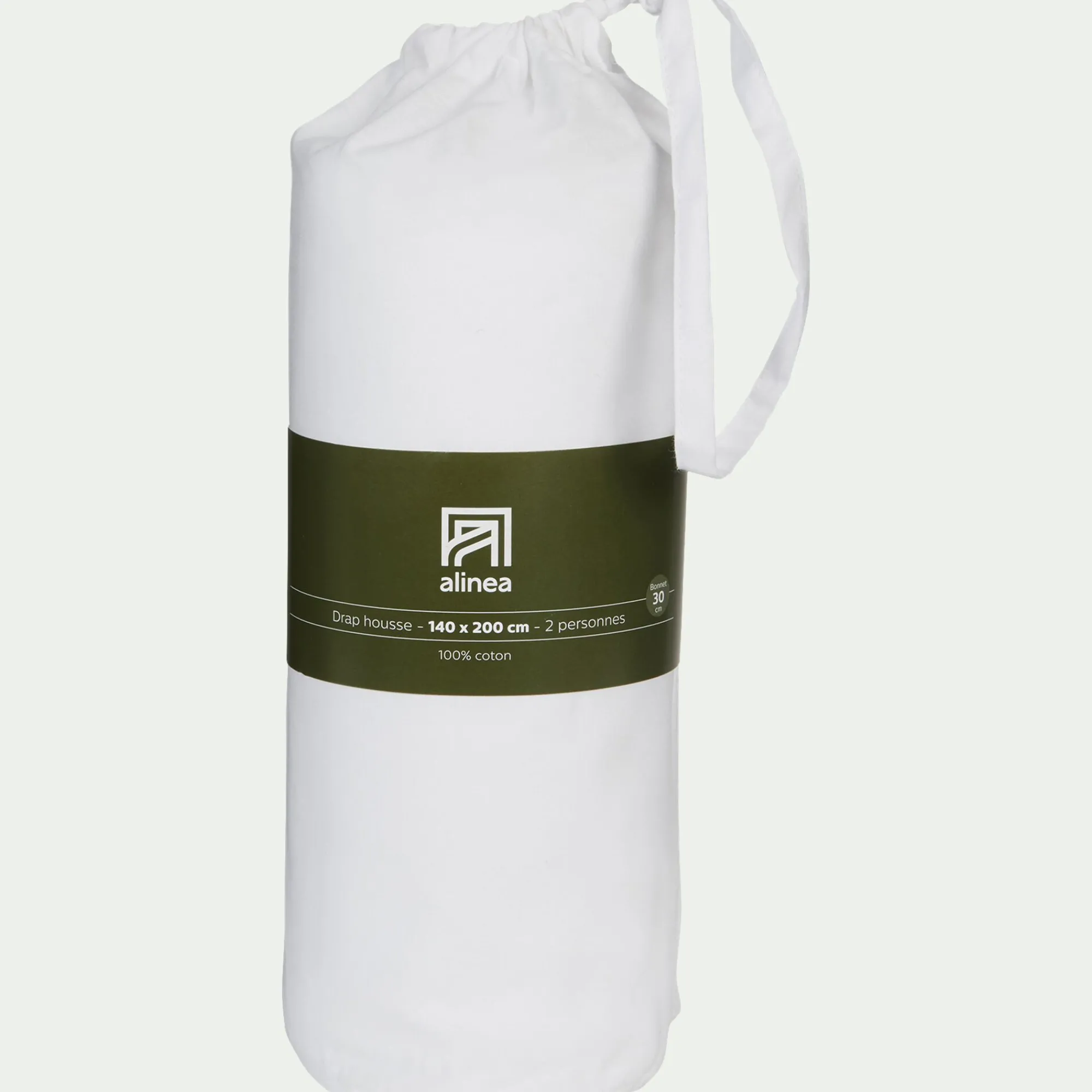 alinea Drap Housse*Drap housse en coton 140x200cm B30cm - Blanc