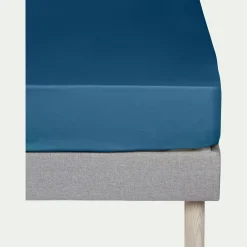 alinea Drap Housse*Drap housse en coton 160x200cm B25cm - figuerolles Bleu
