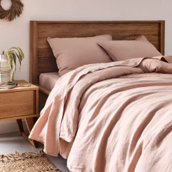alinea Drap Housse*Drap housse en lin lavé 140x200cm B28cm - rosa Rose