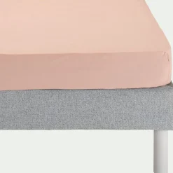 alinea Drap Housse*Drap housse en percale de coton 160x200cm B30cm - salina Rose