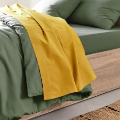 alinea Drap Plat*Drap plat en coton 270x300cm - genet Jaune