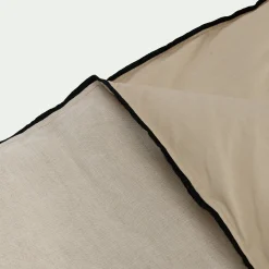 alinea Couvre-Lit*Édredon en lin et coton 100x180cm piquage pompons double faces - écru Blanc