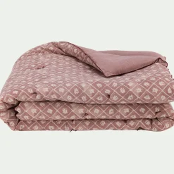 alinea Couvre-Lit*Édredon finition croquet en coton 100x180cm - Rose