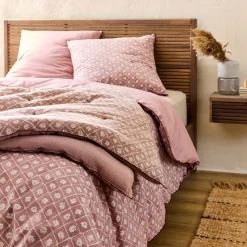 alinea Couvre-Lit*Édredon finition croquet en coton 100x180cm - Rose