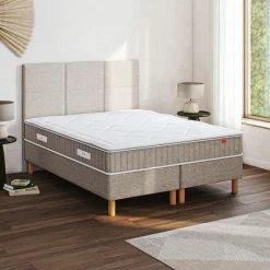 alinea Epeda|Ensemble Matelas & Sommier*Ensemble matelas ressorts+sommier ferme Epeda H68cm 2x80x200cm - Grège