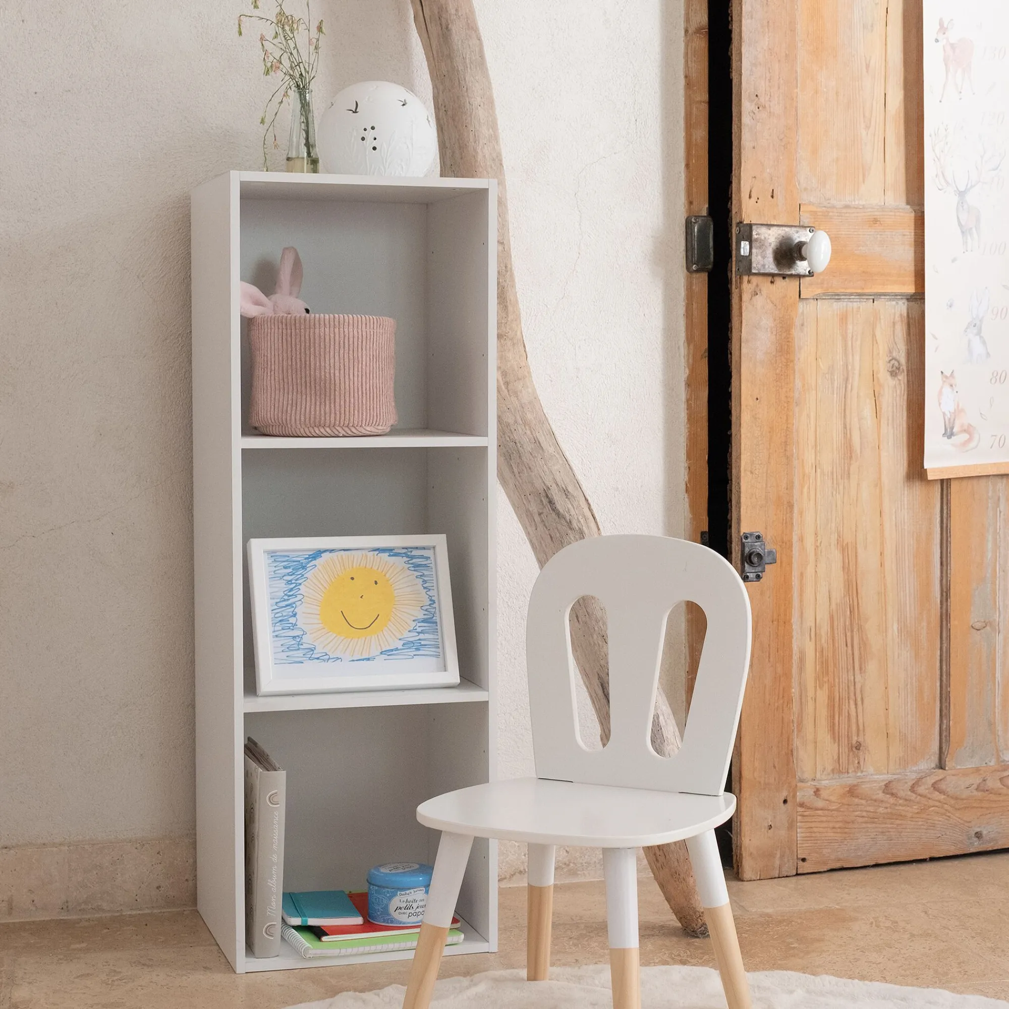 alinea Bibliothèque Enfant|Bibliothèque Enfant*Etagère 3 cases en bois - Blanc