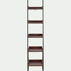 alinea Bibliothèque Et Étagère*Etagère 5 tablettes plaquée noyer et métal noir L40cm - Bois foncé