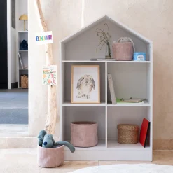 alinea Bibliothèque Enfant|Bibliothèque Enfant*Etagère maison 5 cases en bois - Blanc