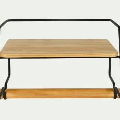 alinea Aménagement Meuble Cuisine*Etagère murale en métal et bois avec support papier Naturel