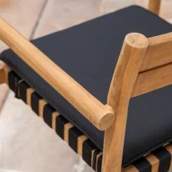 alinea Pouf Exterieur|Fauteuil De Jardin*Fauteuil de jardin à sangles en teck - Bois clair
