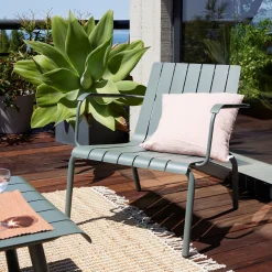 alinea Fauteuil De Jardin*Fauteuil de jardin aluminium avec accoudoirs cèdre Vert