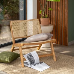 alinea Fauteuil*Fauteuil en chêne et rotin - Bois clair