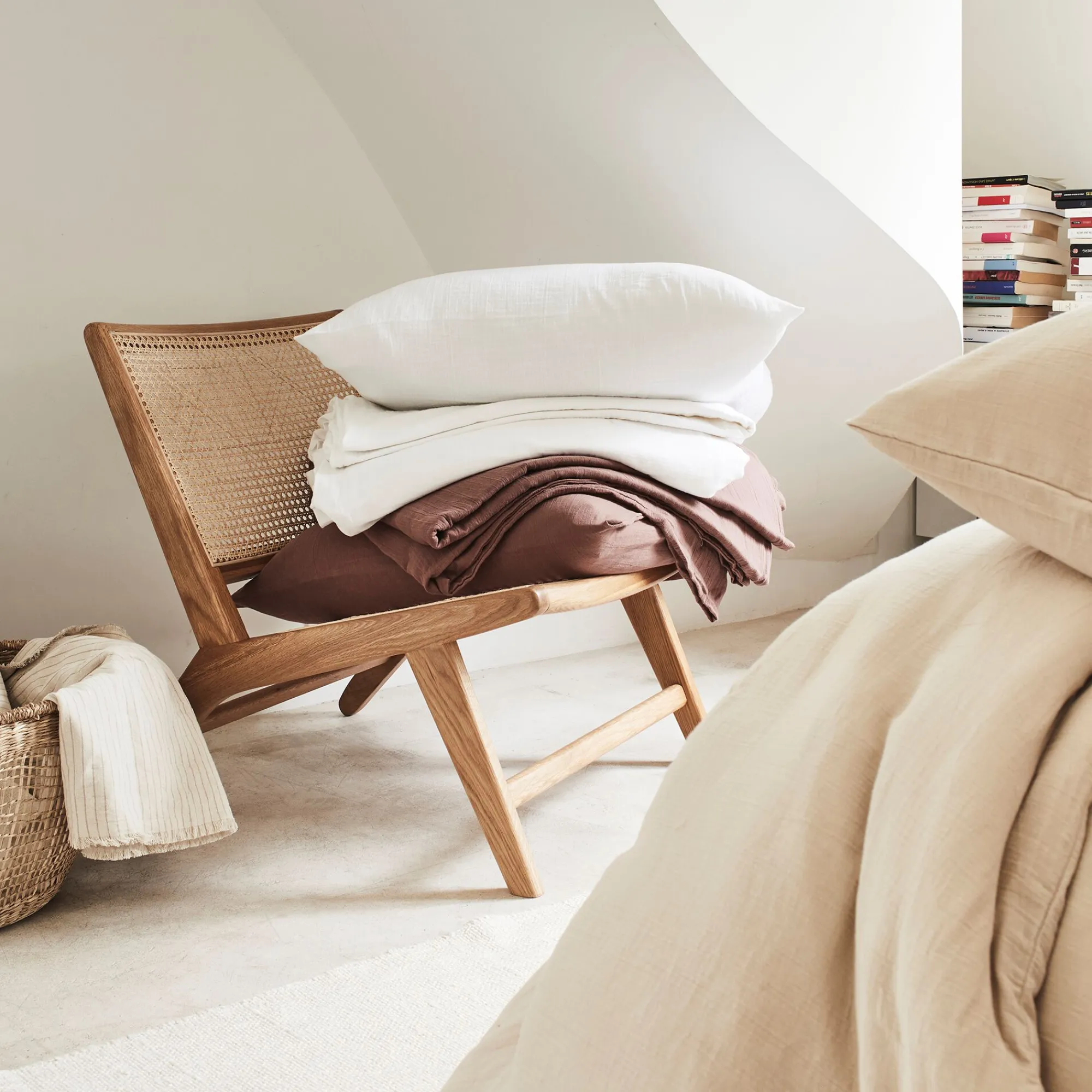 alinea Fauteuil*Fauteuil en chêne et rotin - Bois clair